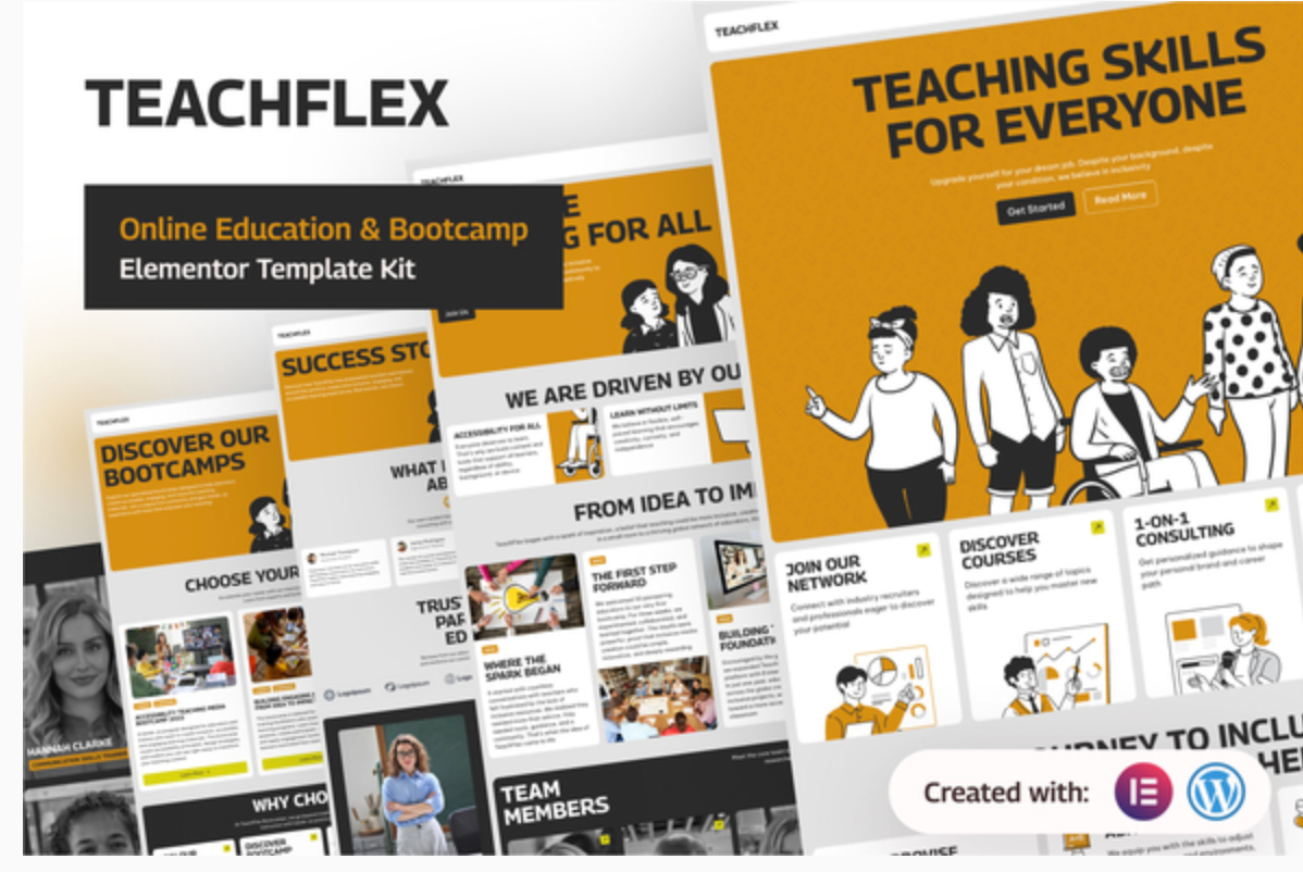 Teachflex - Online Education & Bootcamp Elementor Template Kit