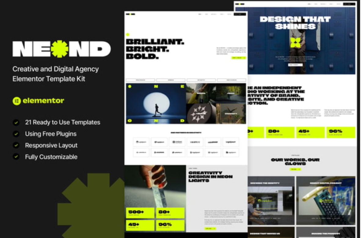 Neond - Creative & Digital Agency Elementor Template Kit