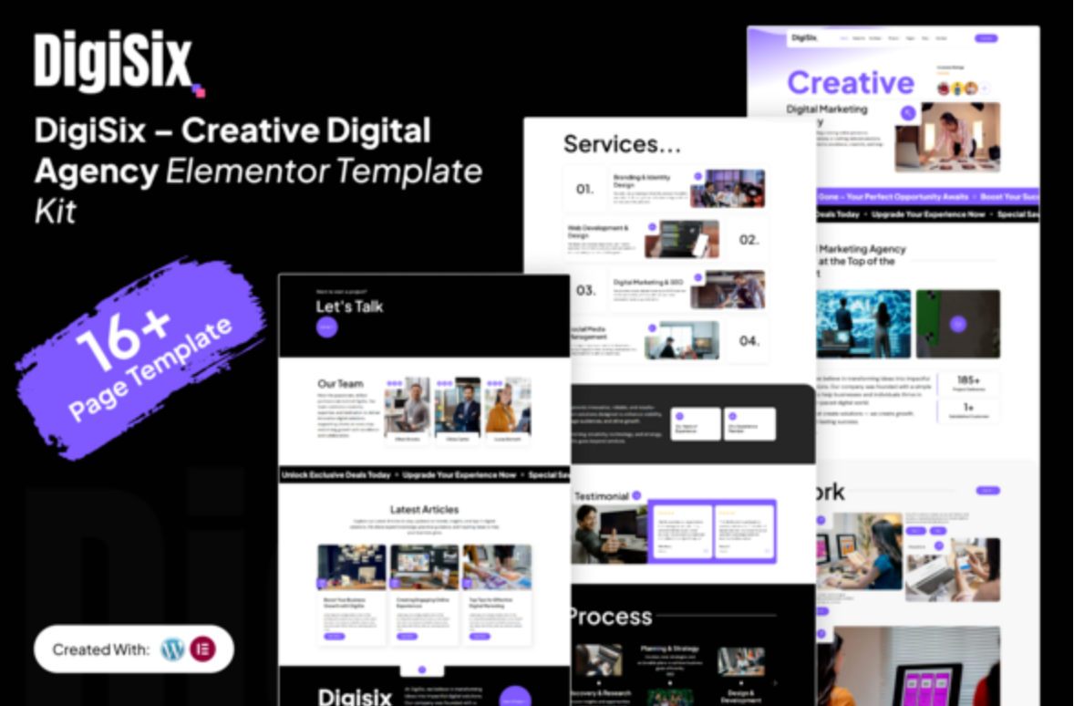 DigiSix– Creative Digital Agency Elementor Template Kit