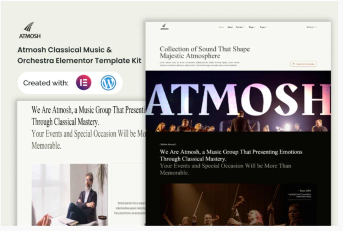 Atmosh - Classical Music & Orchestra Elementor Template Kit