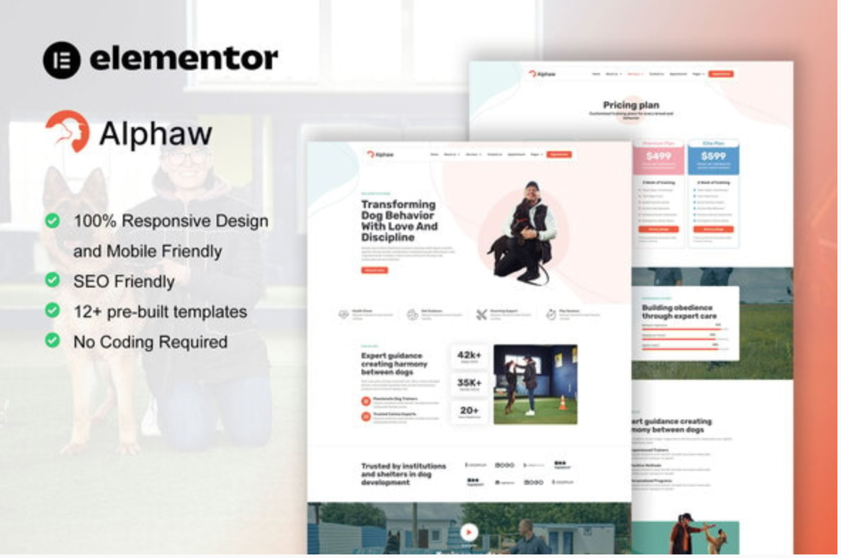 Alphaw - Dog Training Elementor Pro Template Kit