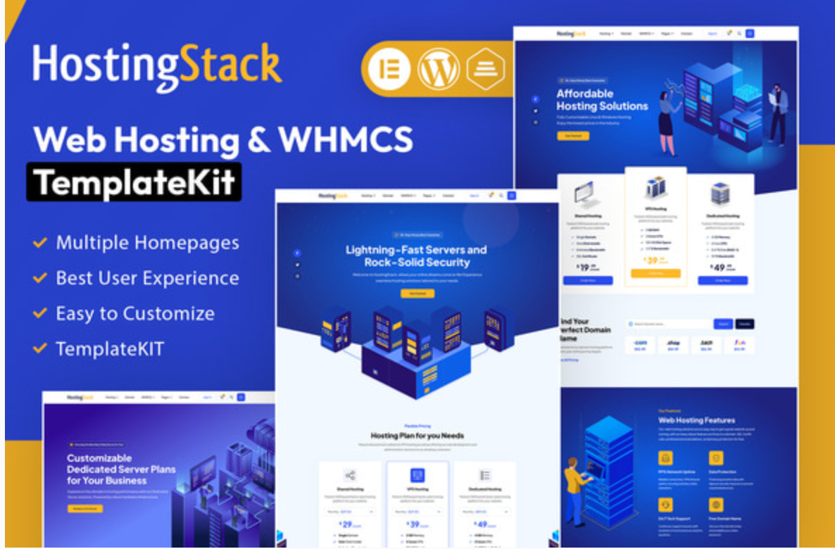 HostingStack - Web Hosting Elementor Template Kit