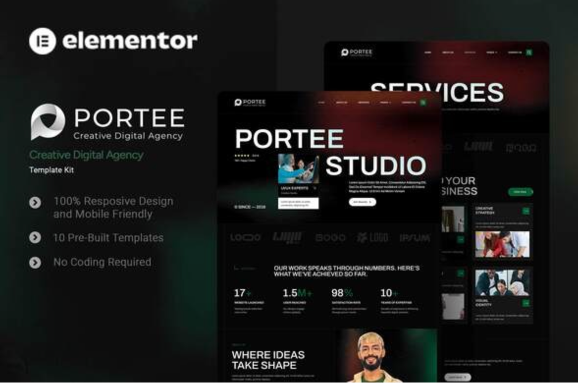 Portee - Creative Digital Agency Elementor Template Kit
