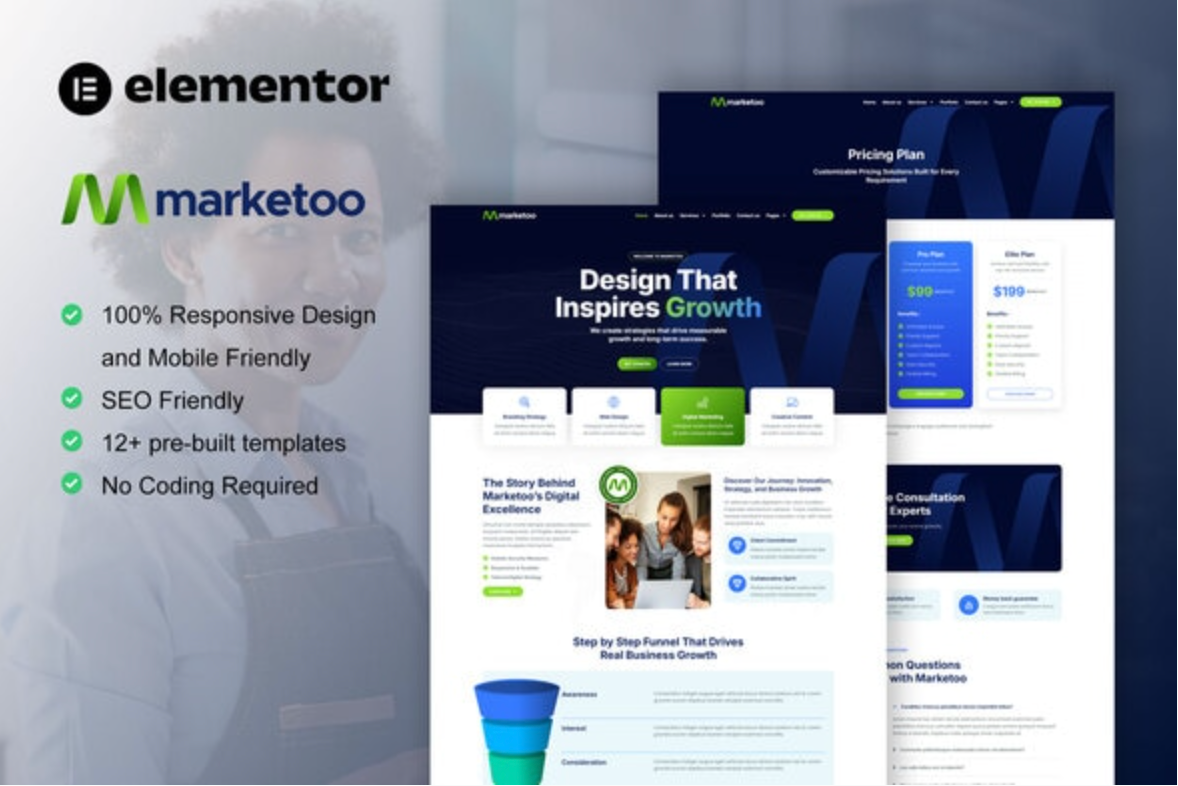 Marketoo - Digital Marketing Agency Elementor Pro Template Kit