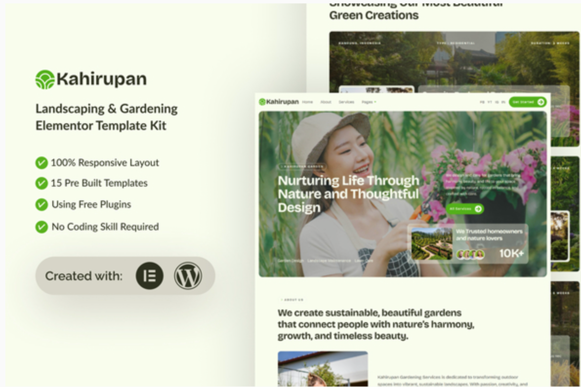 Kahirupan - Landscape & Gardening Elementor Template Kit