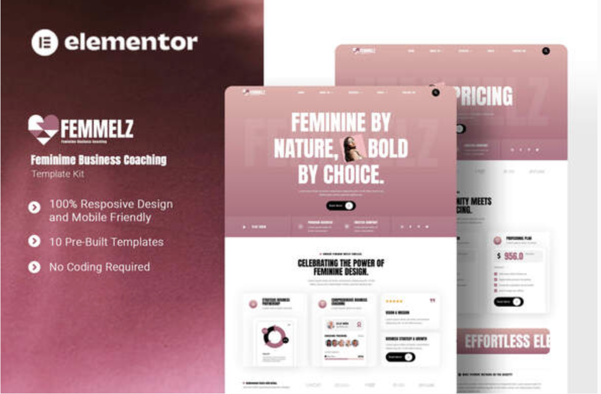 Femmelz - Feminime Business Coaching Elementor Template Kit