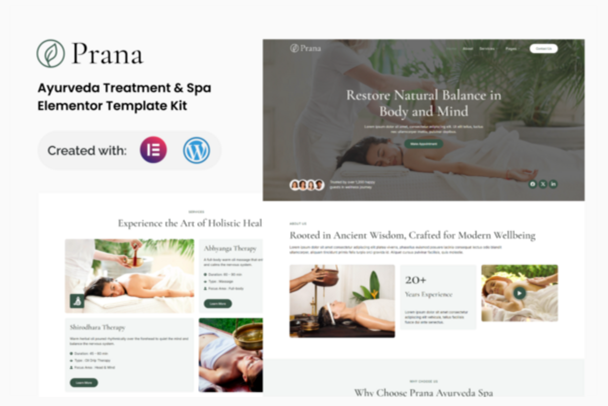 Prana - Ayurveda Treatment & Spa Elementor Template Kit