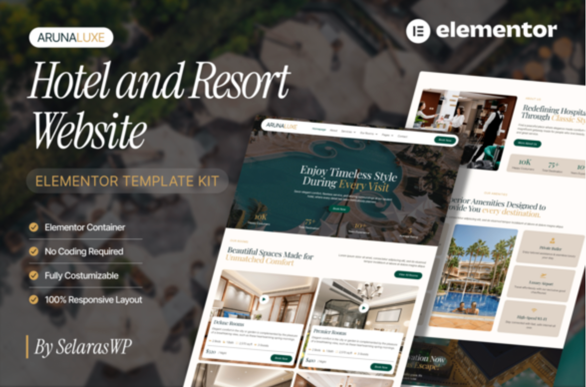 ArunaLuxe - Hotel & Resort Elementor Template Kit