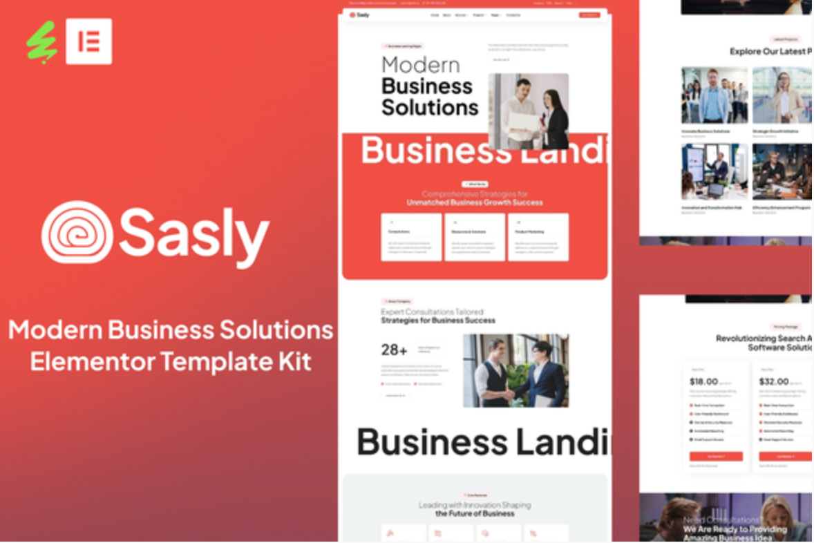 Sasly - Modern Business Solutions Elementor Template Kit