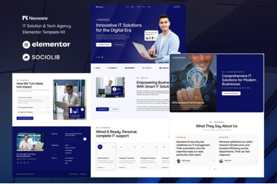 Nexware - IT Solution & Tech Agency Elementor Template Kit