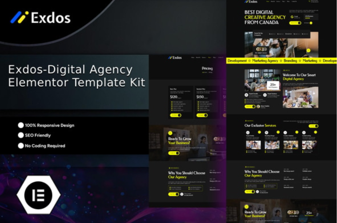 Exdos - Digital Agency Elementor Template Kit