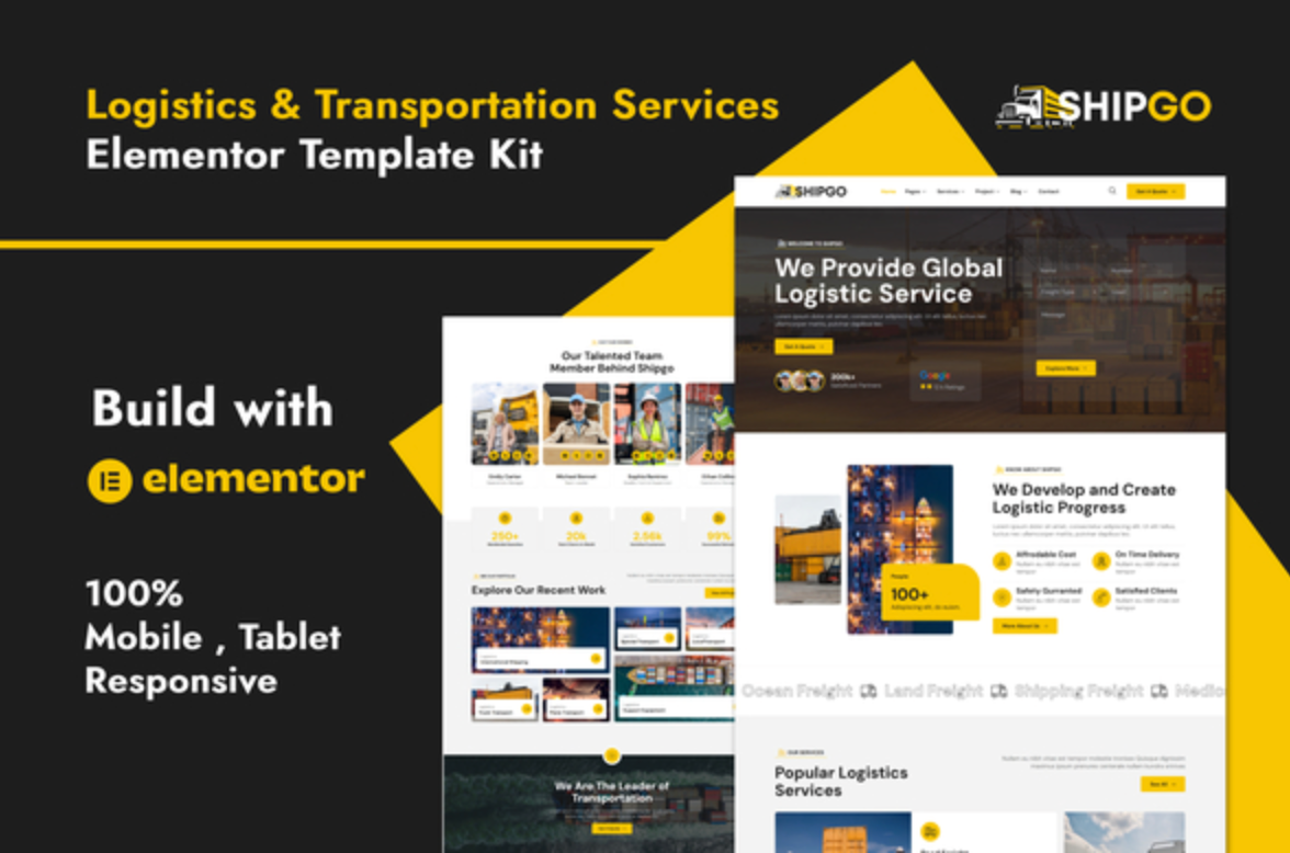 Shipgo - Cargo & Logistic Elementor Template Kit