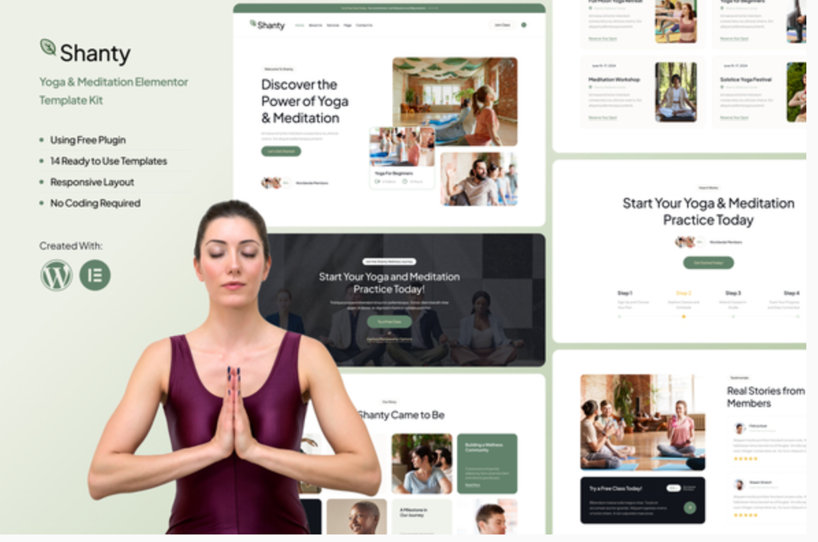 Shanty - Yoga & Meditation Elementor Template Kit