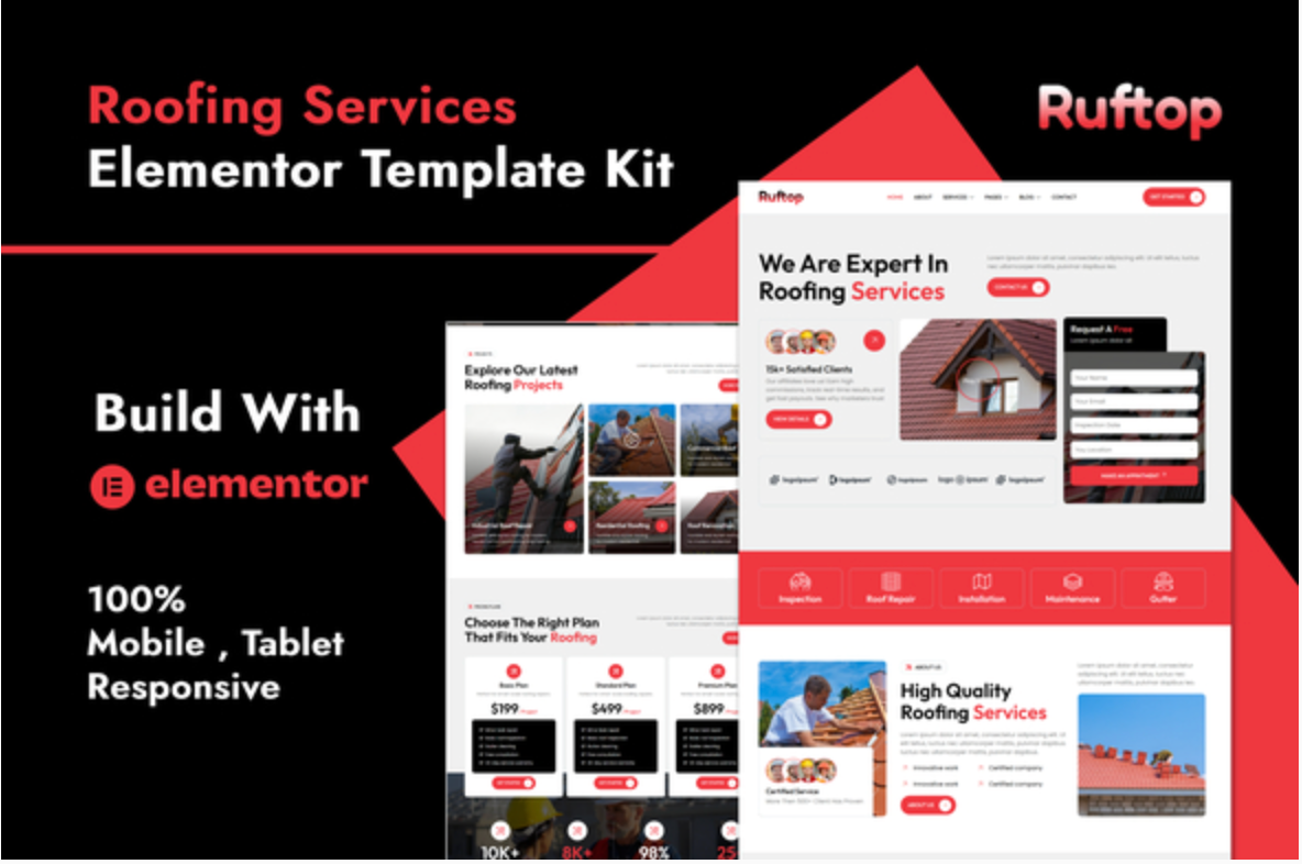 Ruftop - Roofing Services Elementor Template Kit