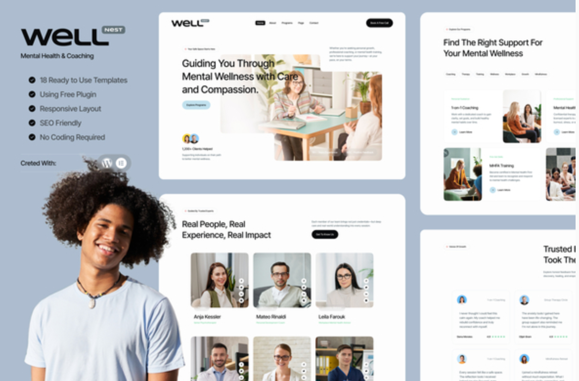 Well – Mental Health & Coaching Elementor Template Kit