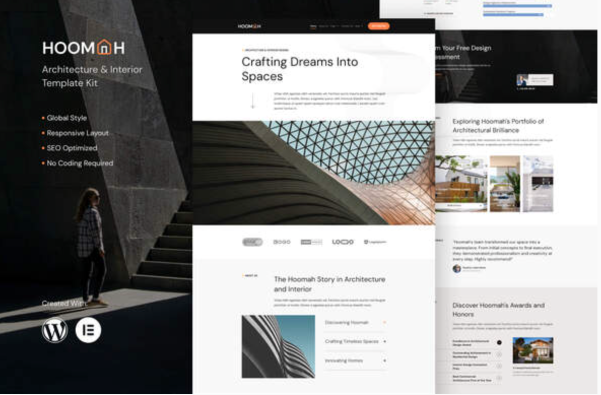 Hoomah - Architecture & Design Interior Elementor Pro Template Kit