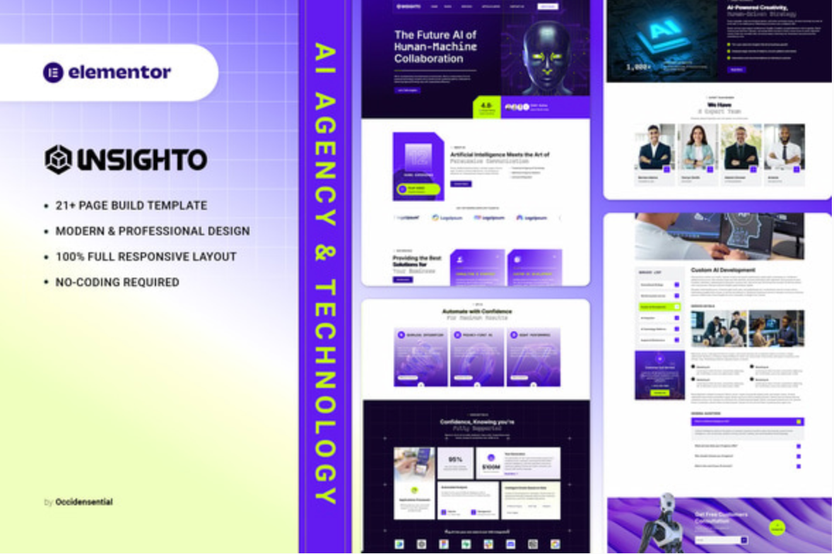 Insighto - AI Agency & Technology Elementor Template Kit