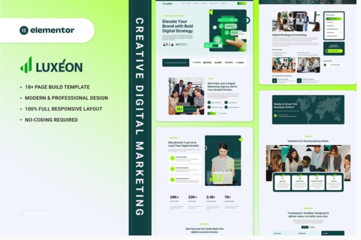 Luxeon - Creative Digital Marketing Elementor Template Kit