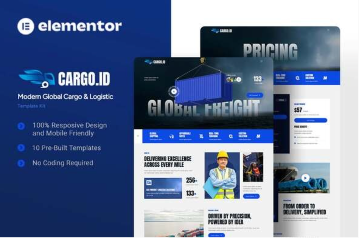 Cargoid - Modern Global Cargo & Logistic Elementor Template Kit