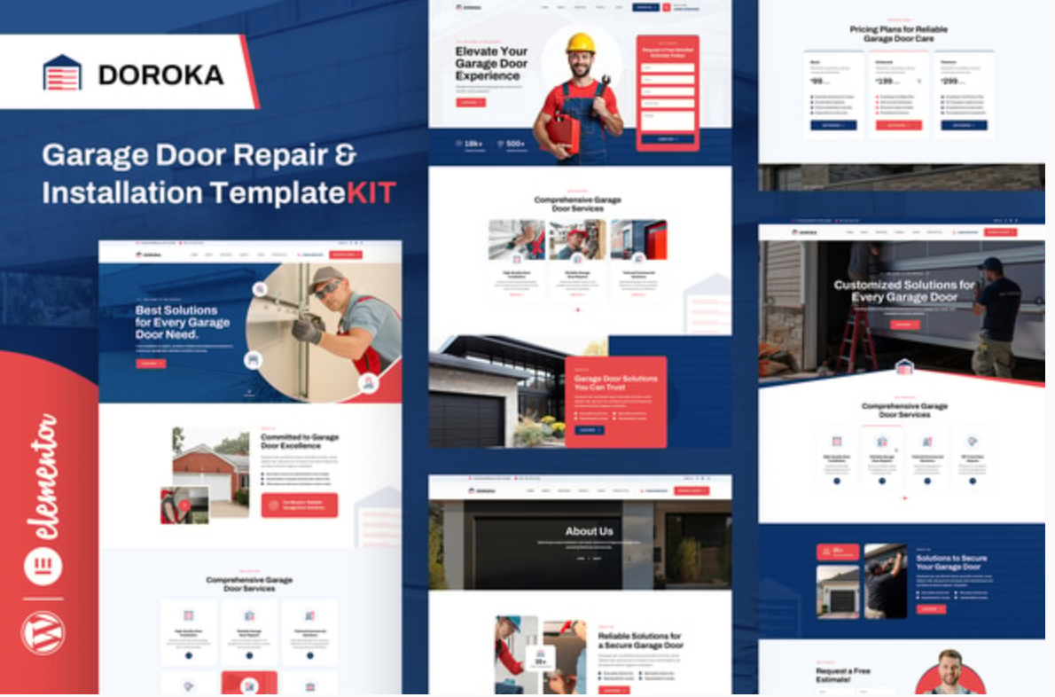 Doroka | Garage Door Repair Elementor Template Kit