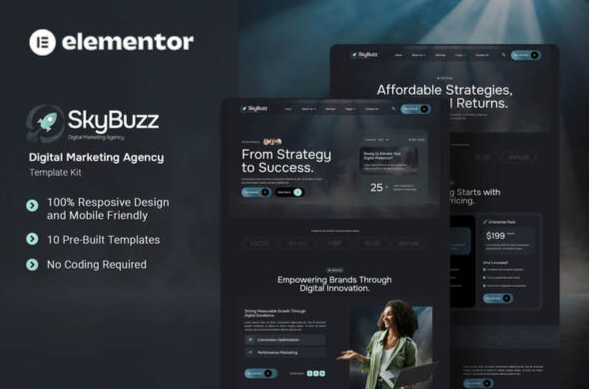 Skybuzz - Digital Marketing Agency Elementor Template Kit