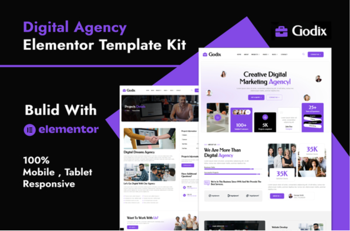 Godix - Digital Agency Elementor Template Kit