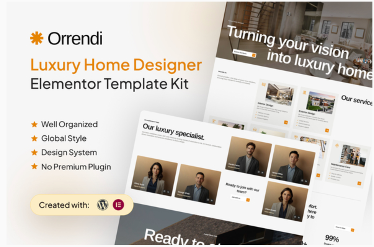 Orrendi - Luxury Home Designer Elementor Template Kit