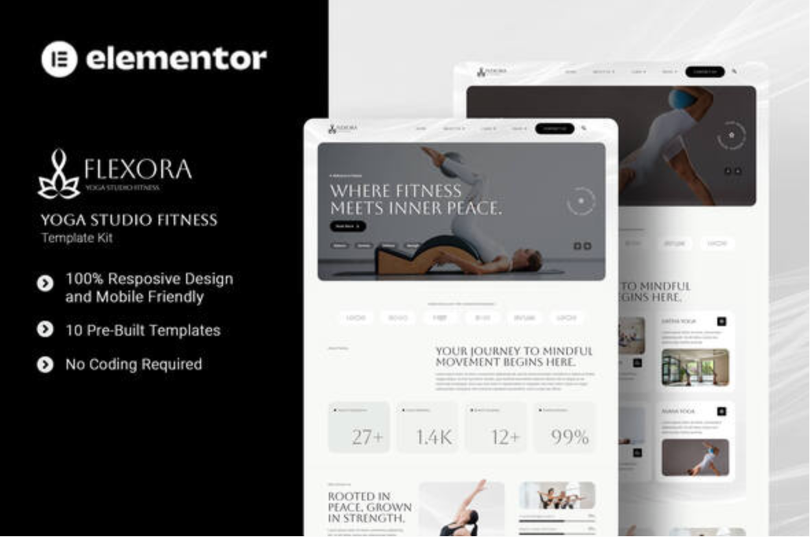 Flexora - Yoga Studio Fitness Elementor Template Kit