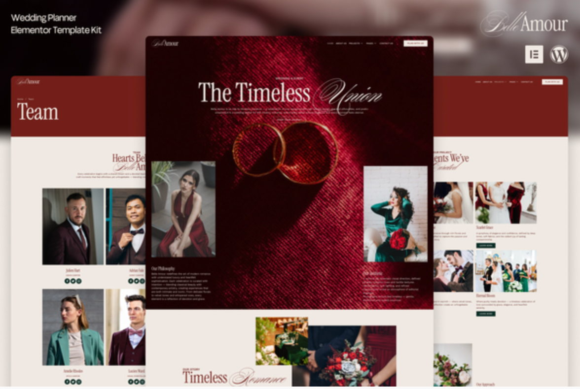 Belle Amour - Modern Elegant Wedding Planner Elementor Template Kit