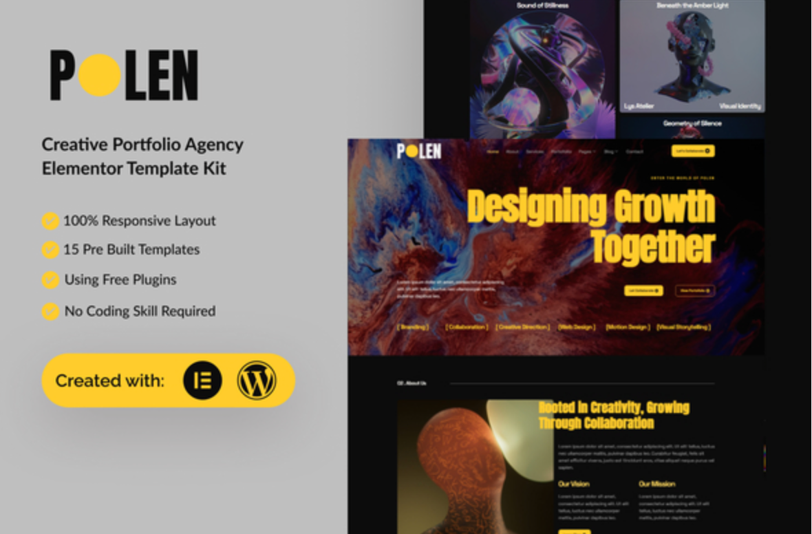 Polen - Creative Portfolio Resume Elementor Template Kit