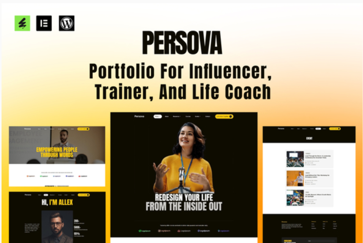 Persova - Influencer Portfolio Elementor Template Kit