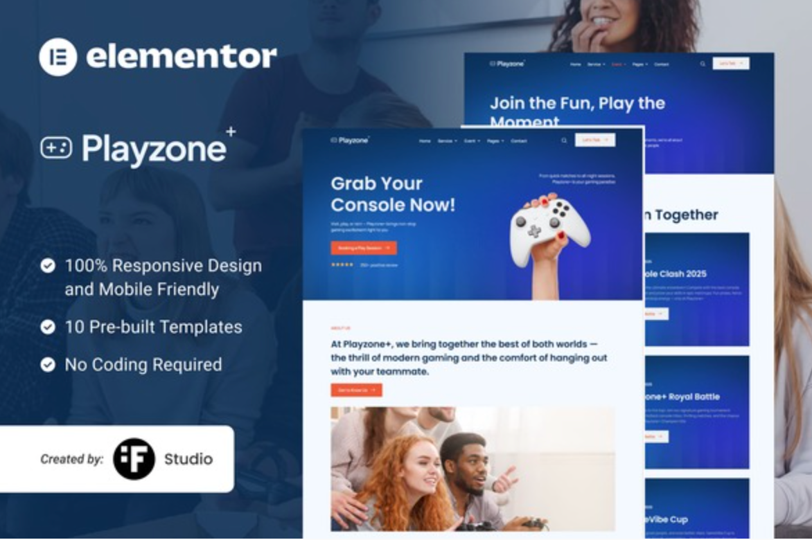 Playzone – Game Rental & Device Care Elementor Template Kit