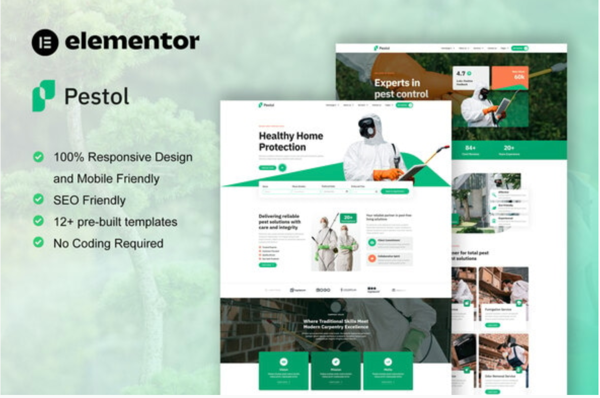 Pestol - Pest Control Service Elementor Pro Template Kit