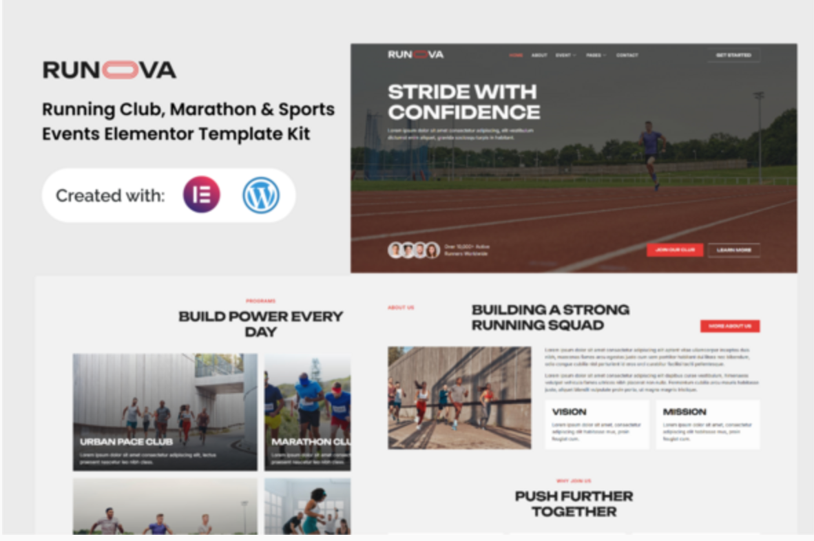 Runova - Marathon & Sports Events Running Club Elementor Template Kit