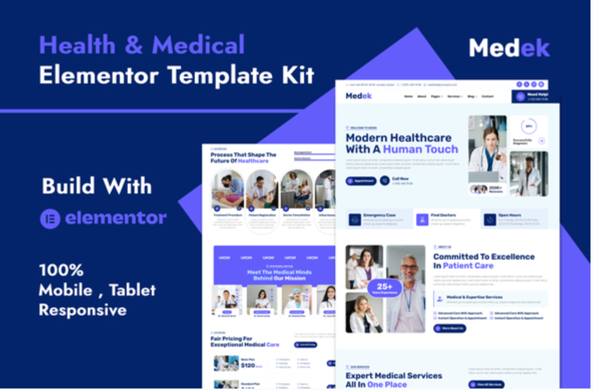 Medek - Health & Medical Elementor Template Kit