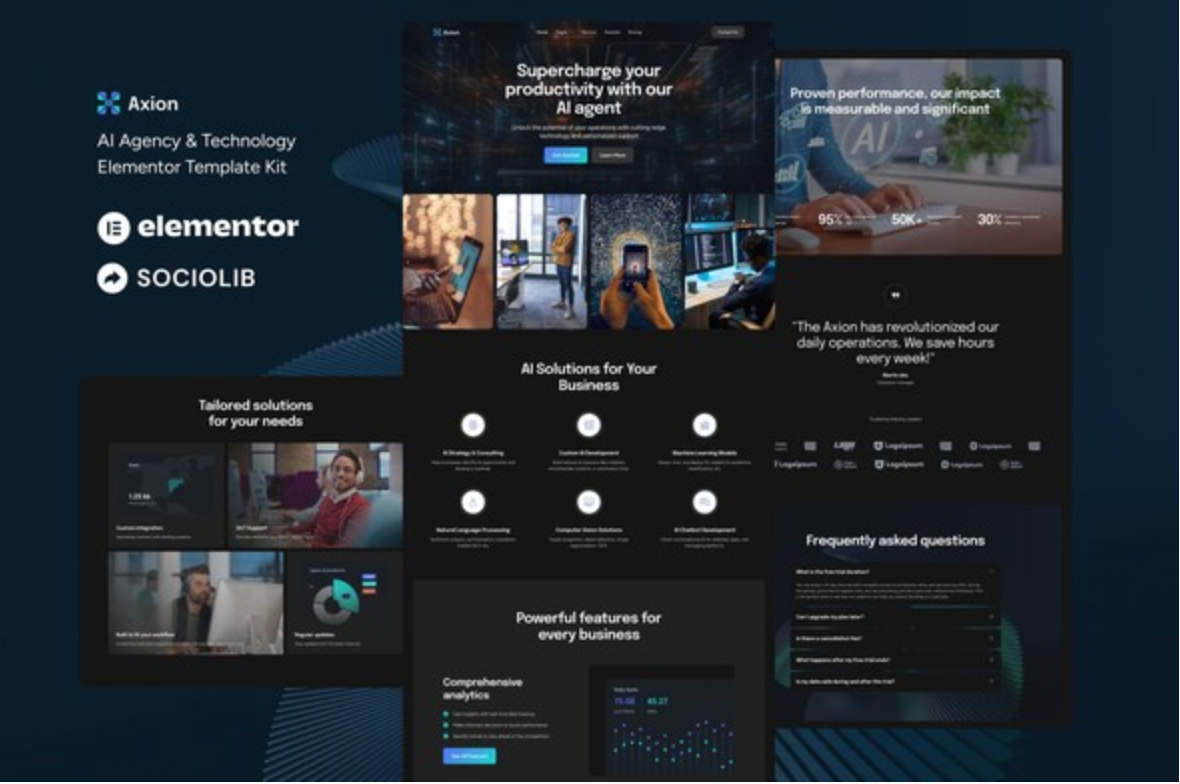 Axion - AI Agency & Technology Elementor Template Kit