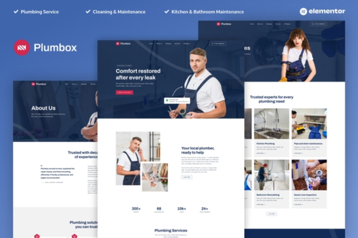 Plumbox - Plumber & Repair Service Elementor Template Kit