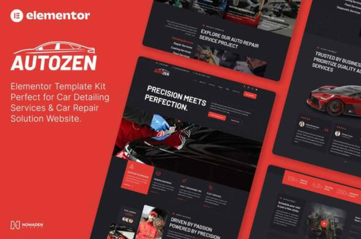 Autozen - Car Detailing Services & Car Repair Elementor Template Kits