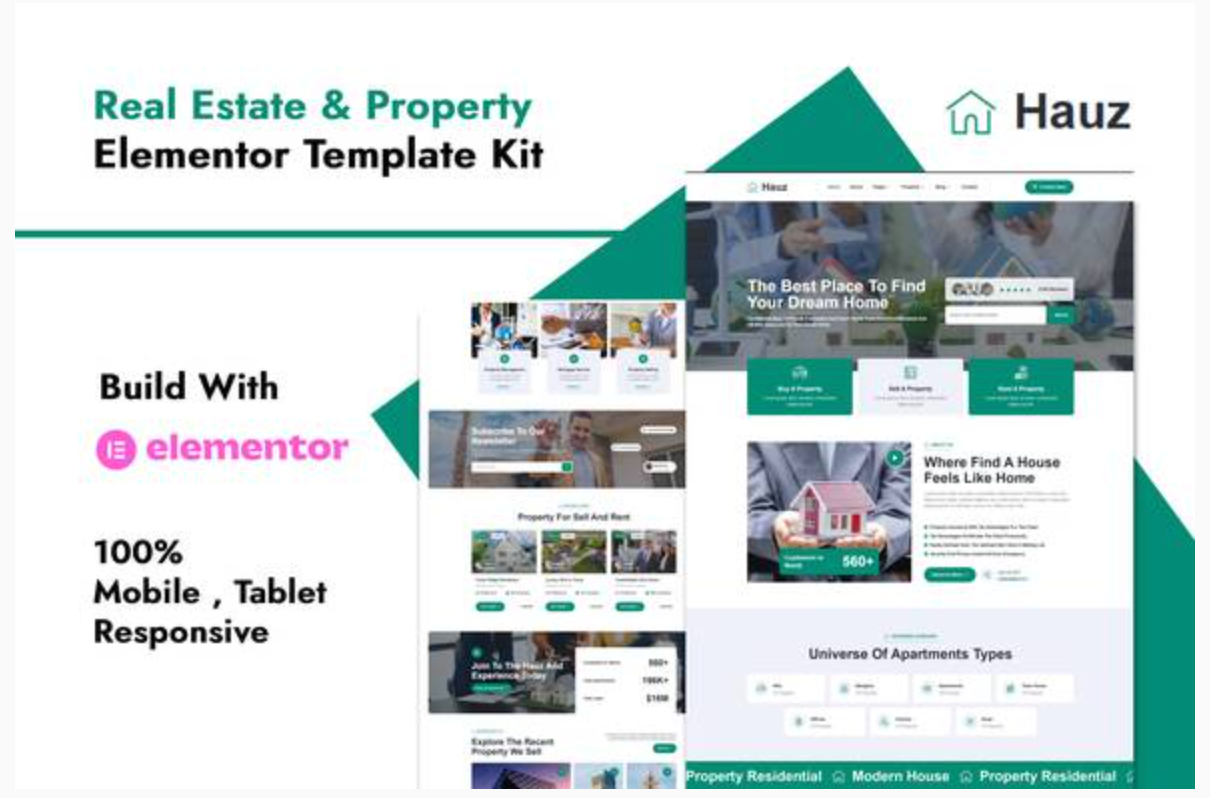 Hauz - Real Estate & Property Elementor Pro Template Kit
