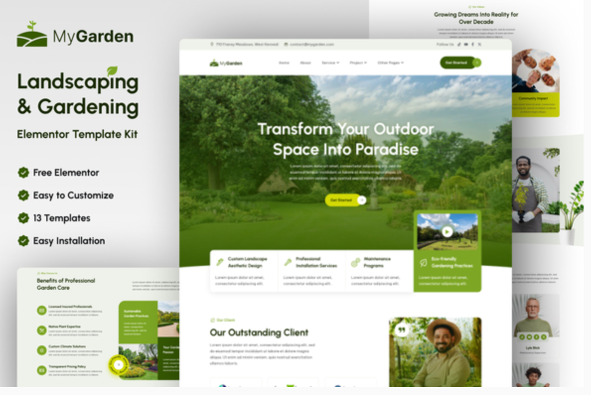 MyGarden - Landscaping & Gardening Elementor Template Kit
