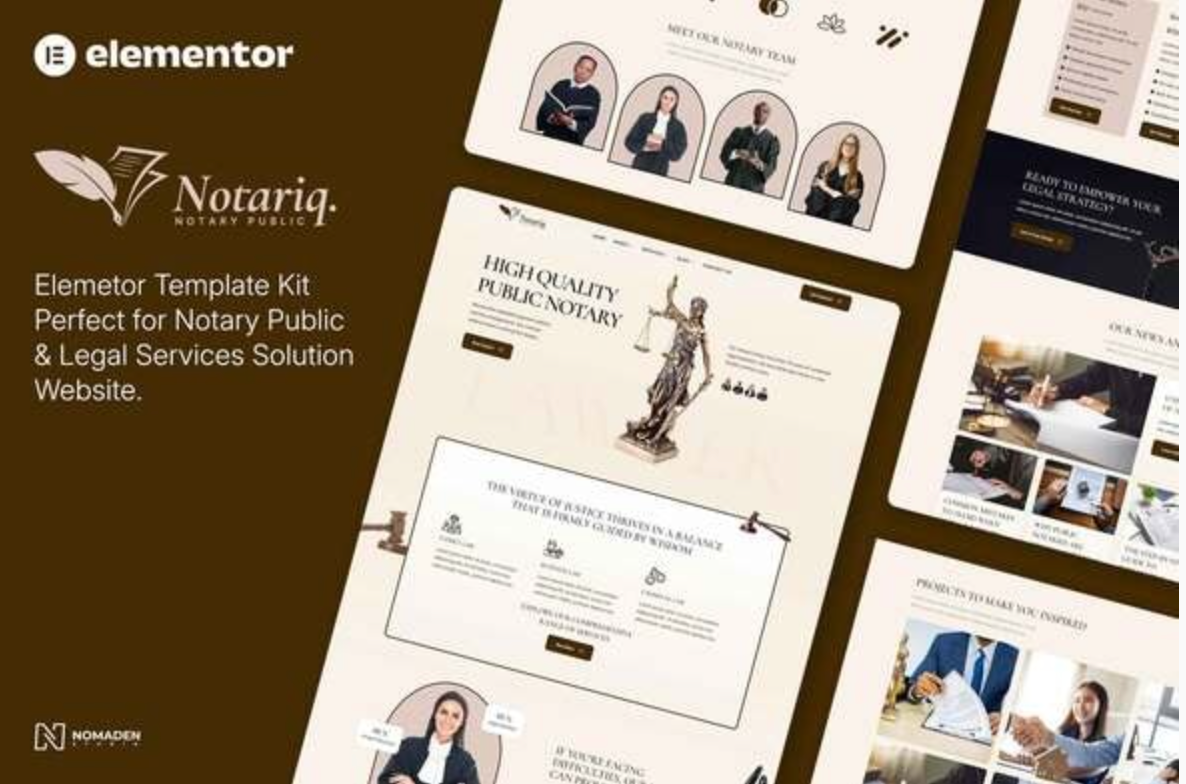 Notariq - Notary Public & Legal Services Elementor Template Kit