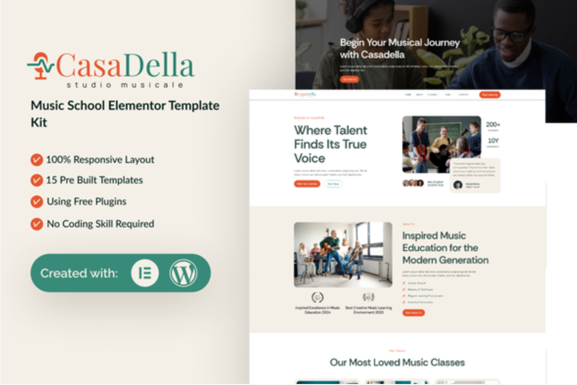 CasaDella - Music School Elementor Template Kit