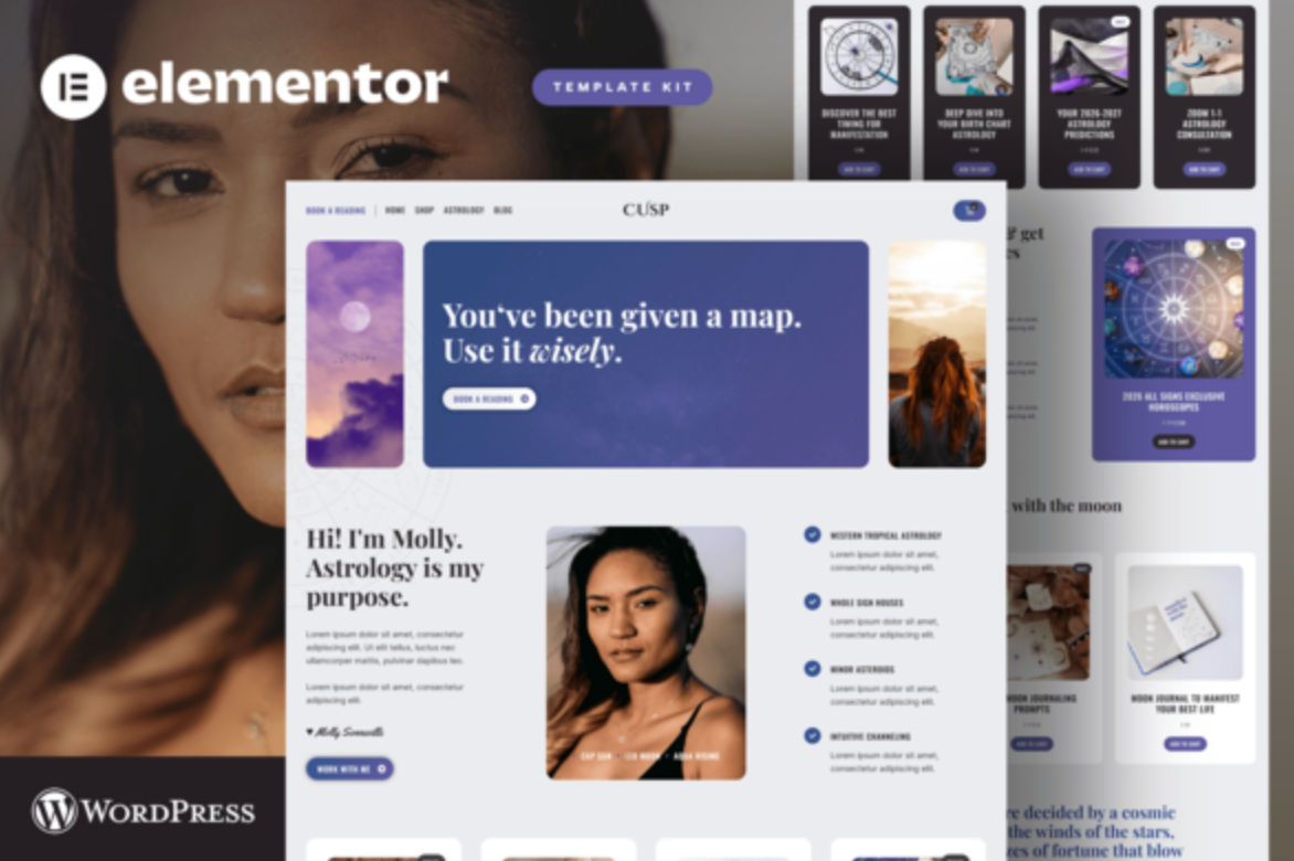 Cusp - Astrology & Horoscope Elementor Pro Template Kit