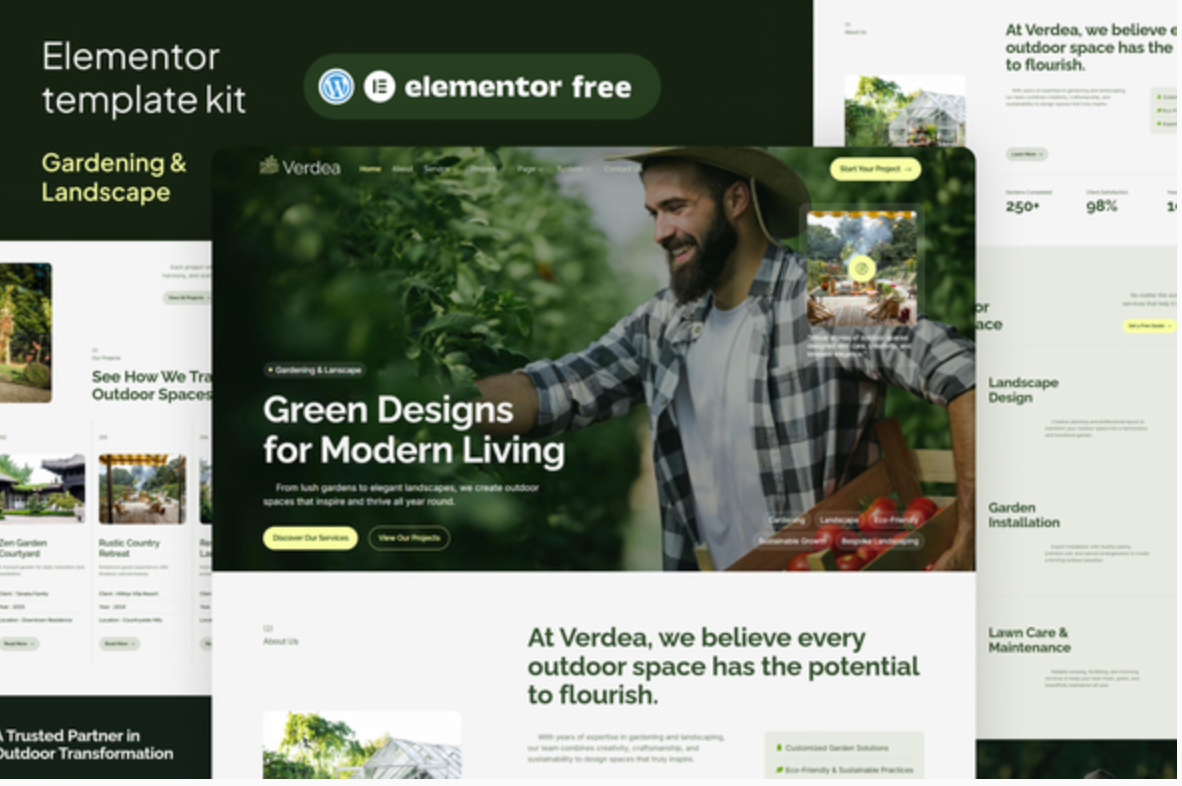 Verdea - Landscaping & Gardening Elementor Template Kit
