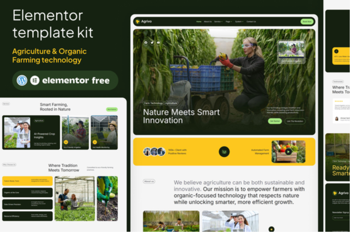Agrivo - Agriculture & Organic Farming technology Template Kit