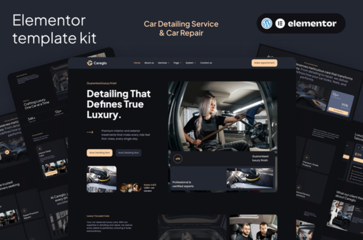 Careglo - Car Detailing Service & Car Repair Elementor Template Kit