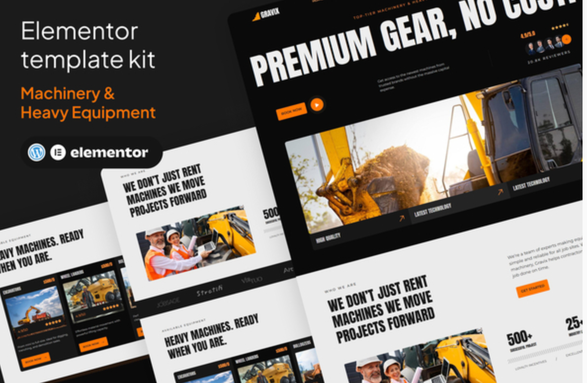 Gravix - Machinery & Heavy Equipment Elementor Kits Templates