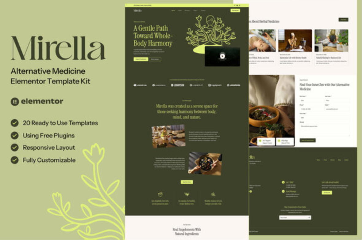 Mirella - Alternative Medicine Elementor Template Kit