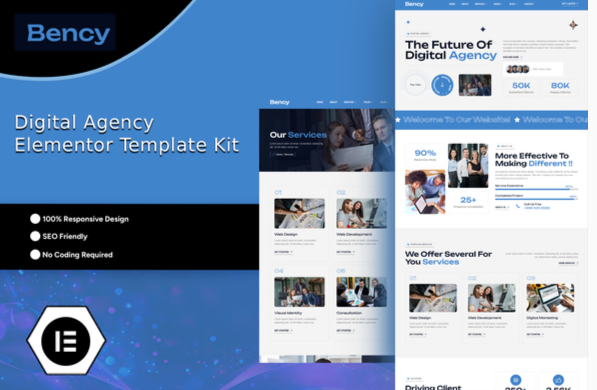 Bency - Digital Agency Elementor Template Kit