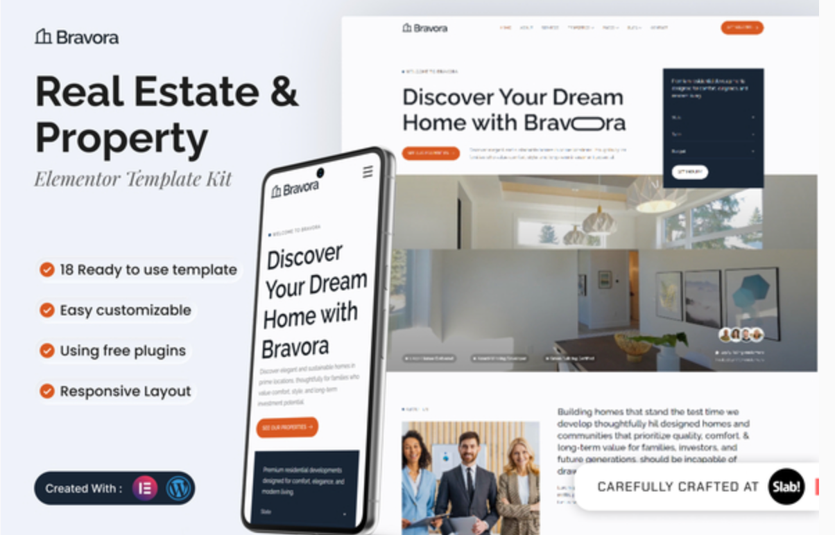 Bravora - Real Estate & Property Elementor Template Kit